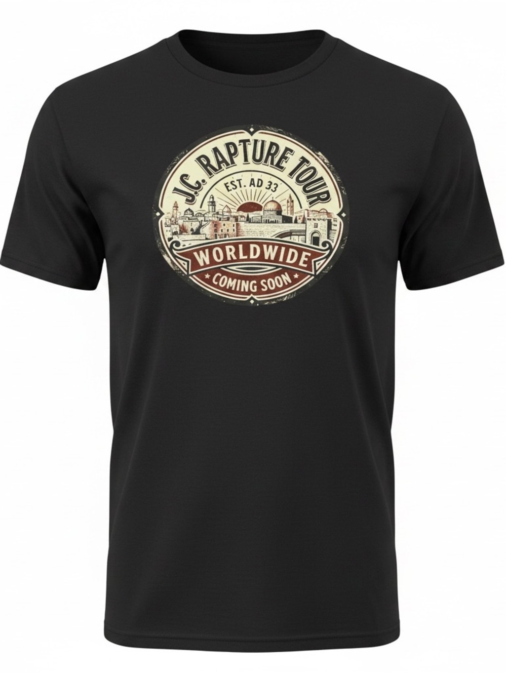 JC Rapture Tour Worldwide Black Graphic Tee, Size Unisex Large